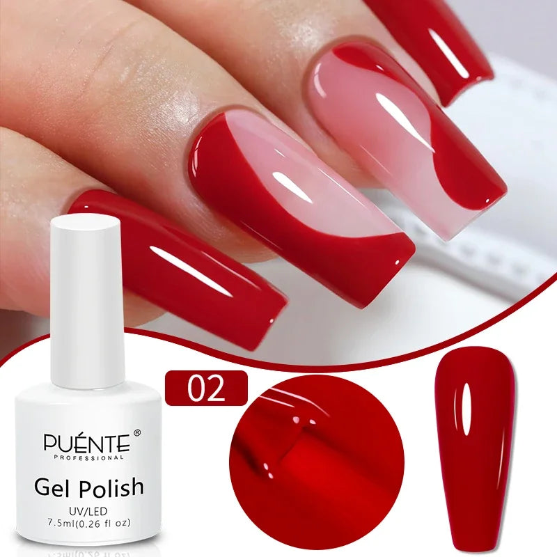 PUENTE 7.5ML Nude Shade Ceramic Cat Eye Gel Nail Polish Shiny Moonlight Cat Eye Gel Soak Off UV Semi-Permanent Nail Art Varnish