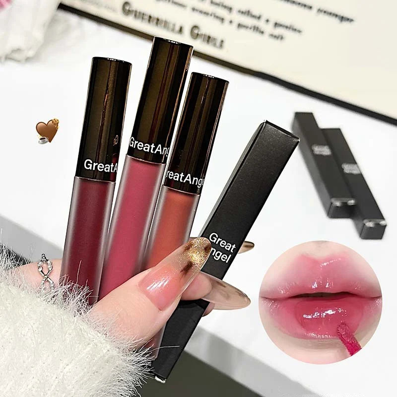 Berry Red Mirror Translucent Lip Gloss Hydrating Water Light Lipstick Clear Jelly Lip Glaze Nude Brown Moisturizing Makeup Tint