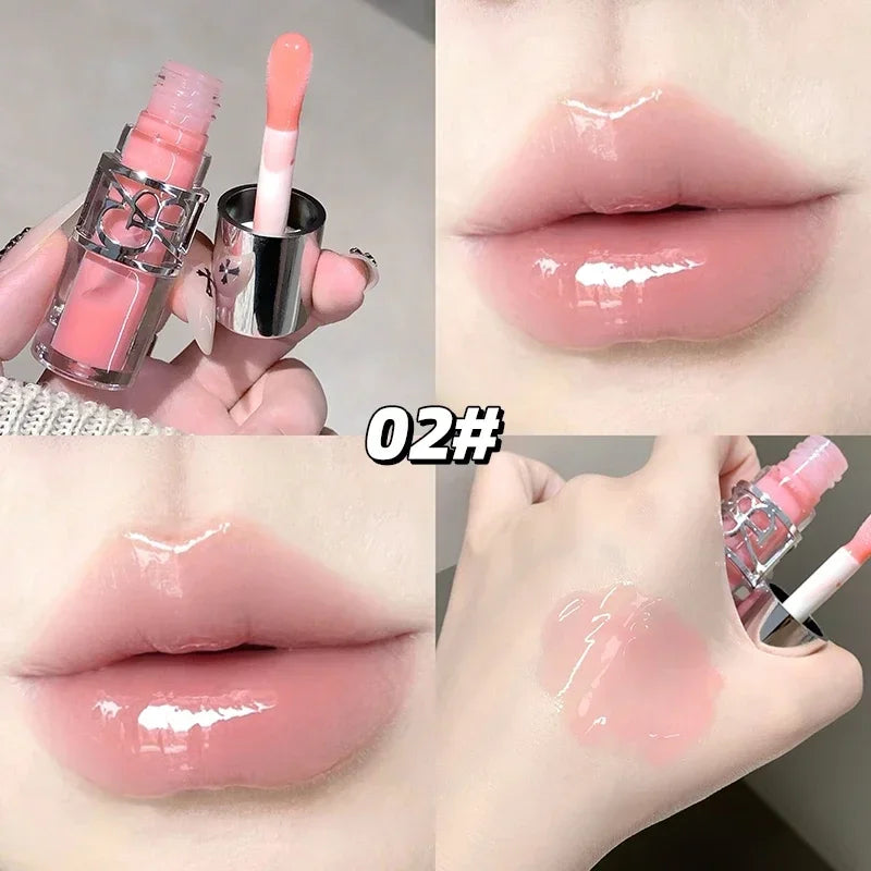 Clear Glass Shine Lip Gloss Mirror Watery Moisturize Plumper Long Lasting Lip Tint Juicy Lip Oil Gloss Stain Makeup