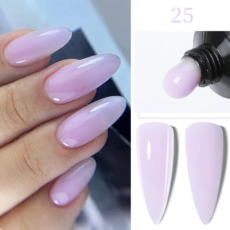 LILYCUTE 15ML Quick Extension Gel Nail Polish Milky White Clear Pink Color French Manicure Finger Prolong Nail Hard Gel Varnish