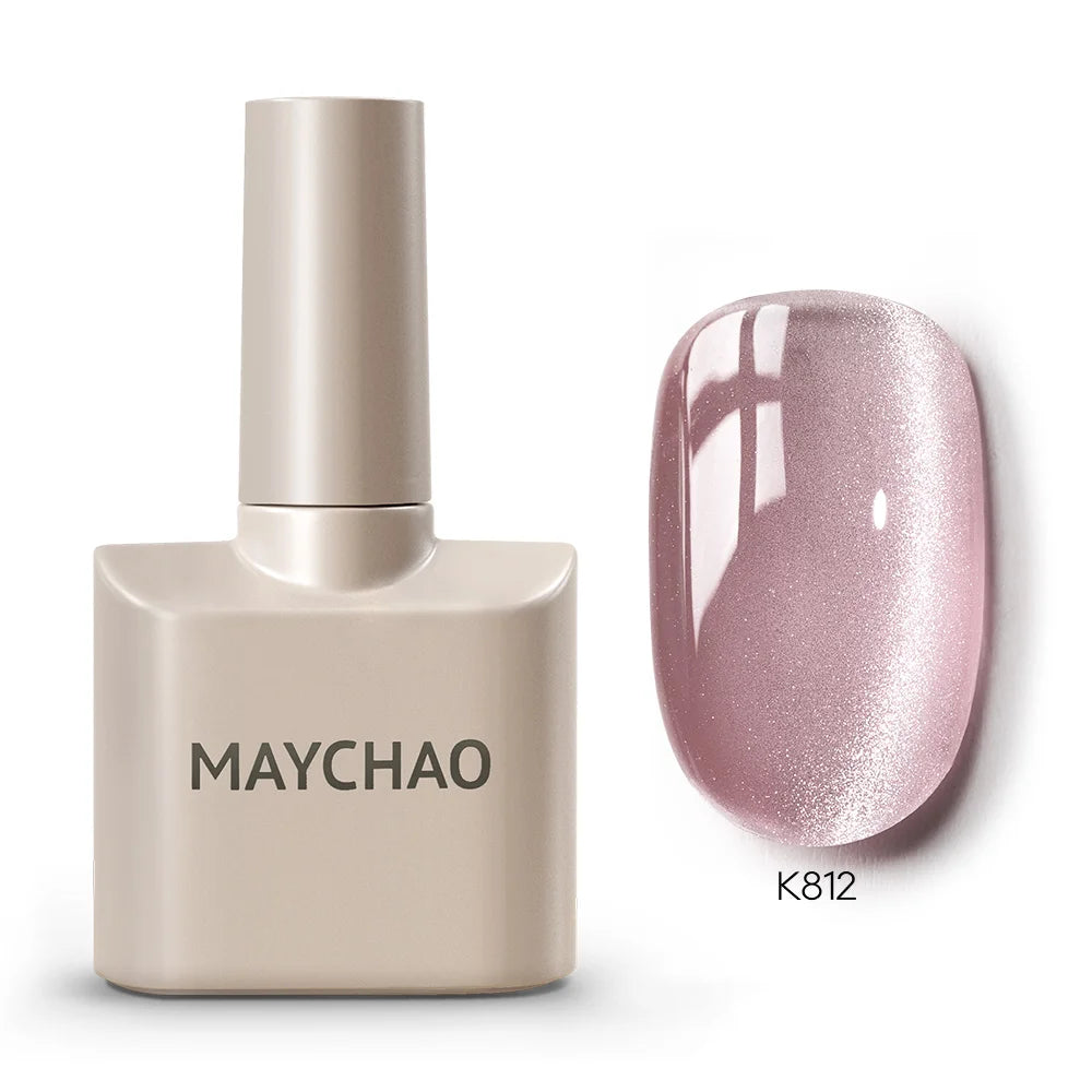 MAYCHAORomantic Galaxy Cat Eye Gel Nail Polish With Magnet Soak off UV Holographic Magnetic Rainbow Gel Polish for Nail Manicure