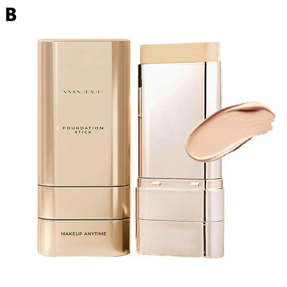 Face Foundation Stick With Brush, Velvet Moist Light Concealer Full Coverage Oil Control Dark Circles Corrector Facial Makeup