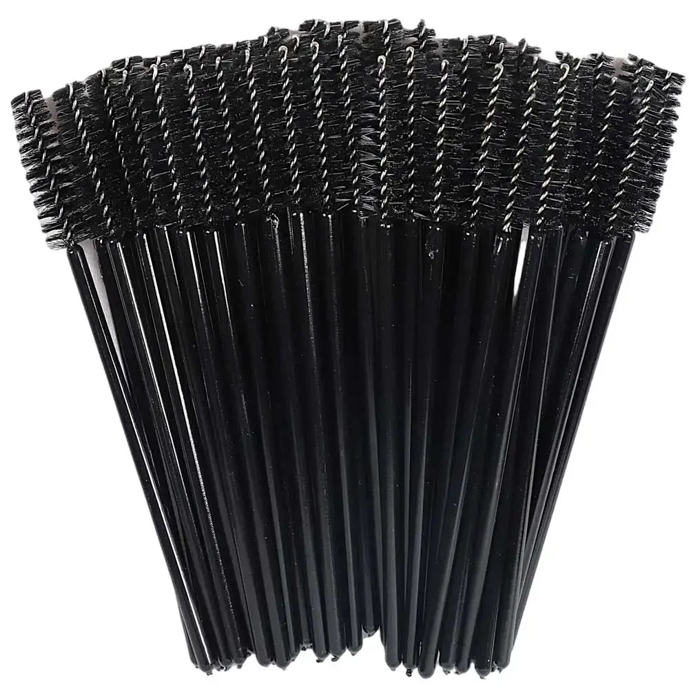 50Pcs Makeup Eyelash Brushes Disposable Crystal Eyebrow brush Diamond Handle Mascara Wand Applicator Lashes Extension Tools