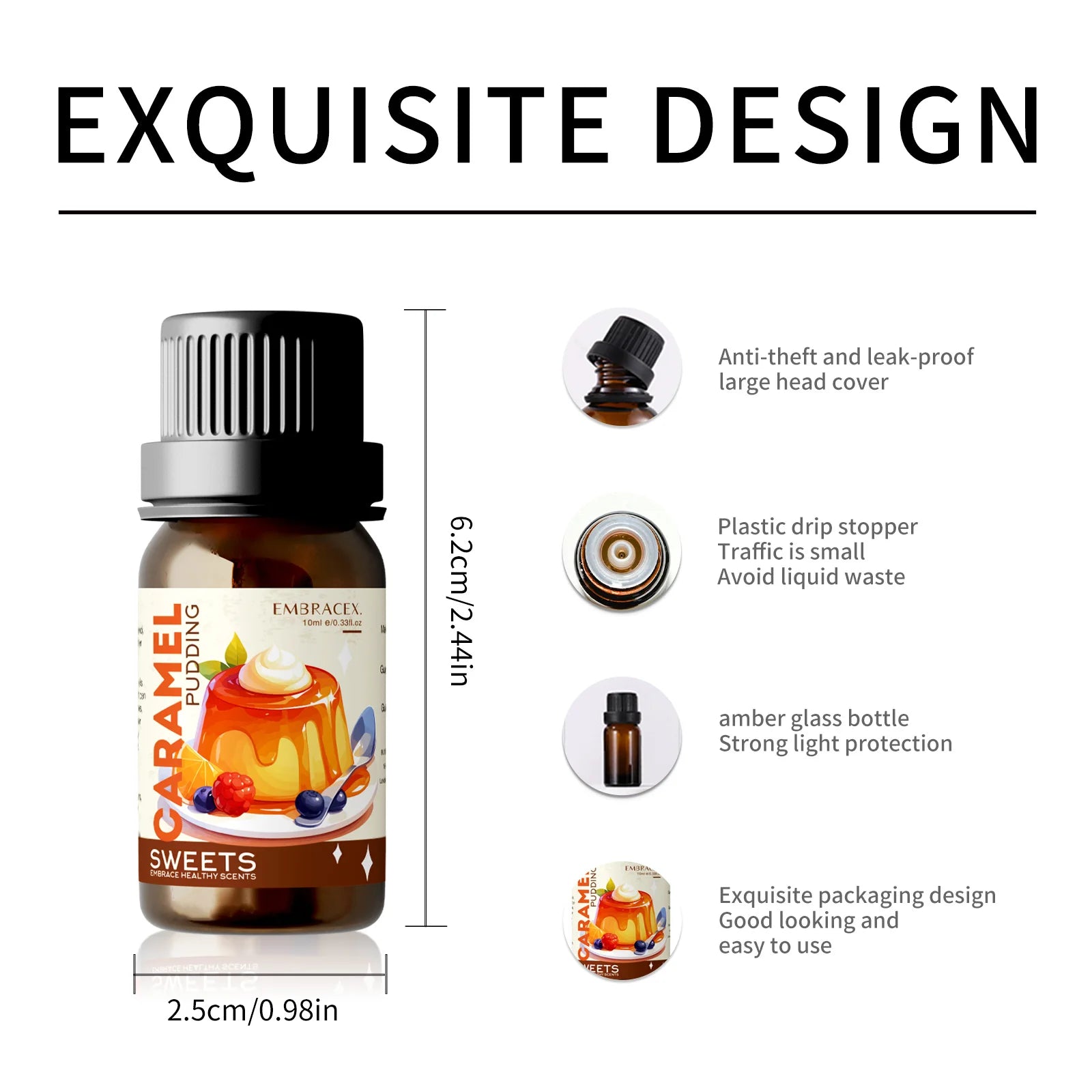 10ml Essential Oils Caramel Pudding Perfume Fragrance Oils For Candles,Humidifiers,Aroma Diffusers Perfume Gift Women