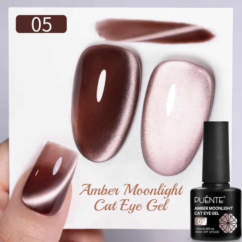PUENTE Fruit Series Cat Magnetic Gel Nail Polish Summer Green Purple Pink Cat Eye Nail Gel Soak Off UV Semi-Permanent Varnish