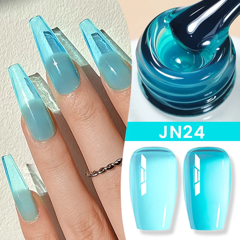 BORN PRETTY Jelly Nude Gel Nail Polish 10ml Light Pink Peach Translucent Color UV Light Cure Gel Varnish Nail Art DIY at Home