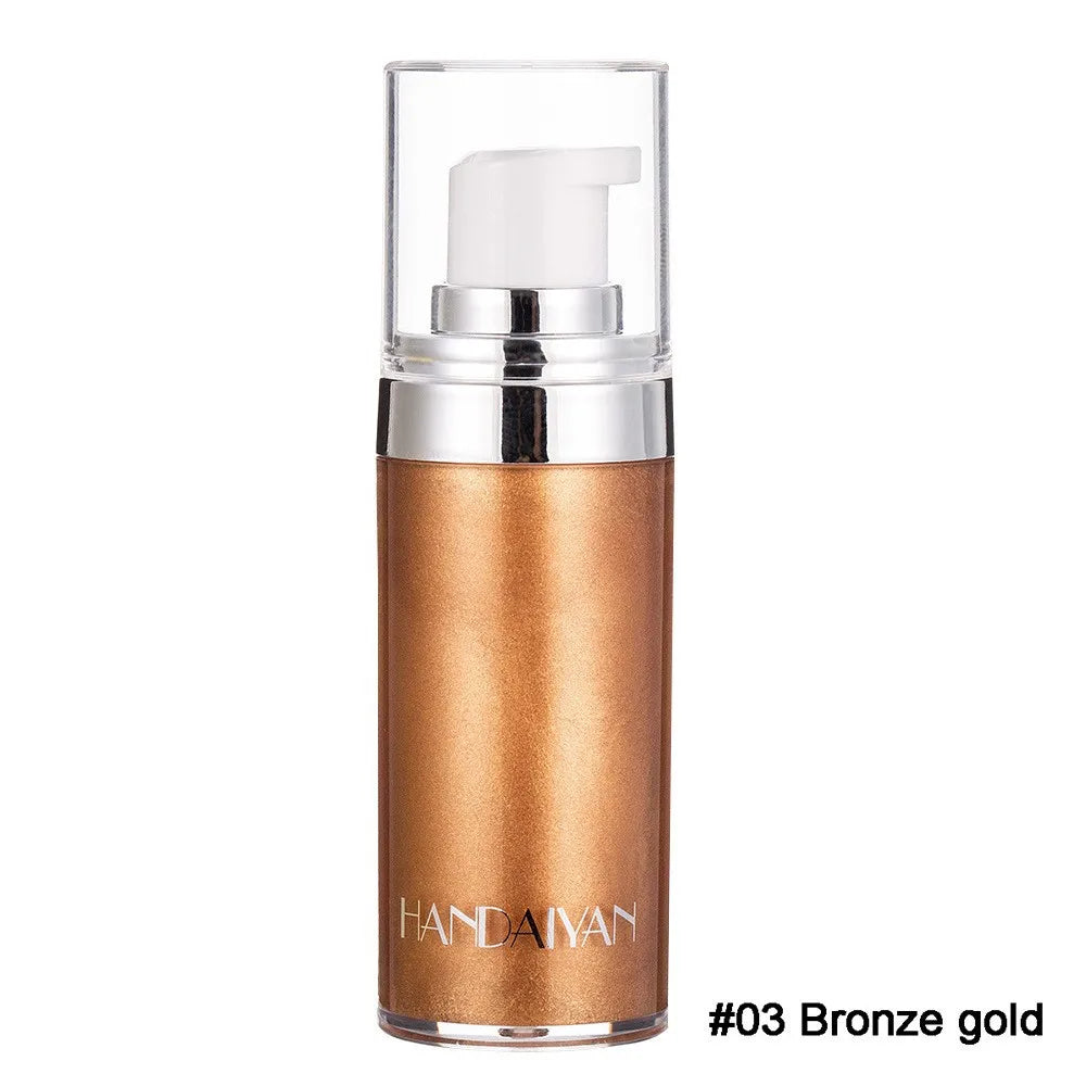 Liquid Highlighter Makeup Smooth Shine Shimmer Glitter Body Highlighter Liquid Cream Foundation Long Lasting Body Cosmetics