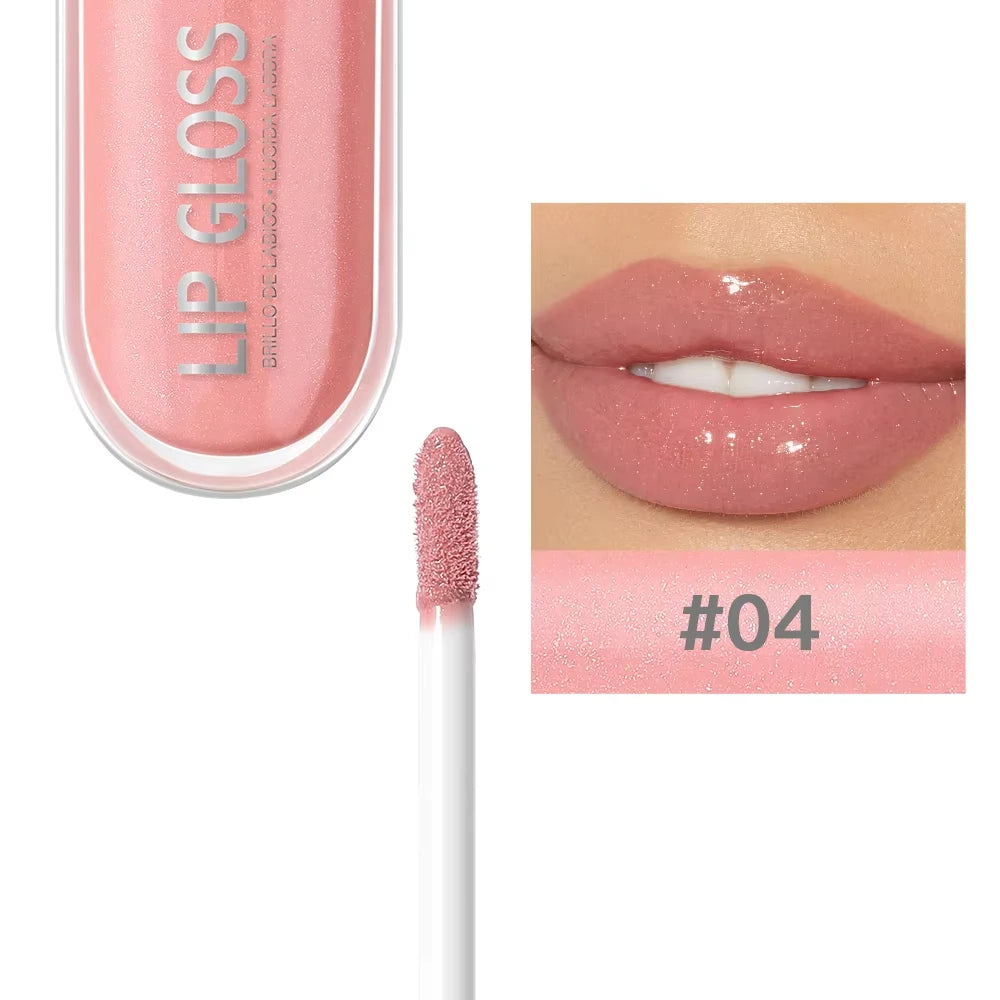 USHAS 12 colors mirror fine flash liquid lipstick pearlescent color waterproof sweatproof non-stick cup lip gloss