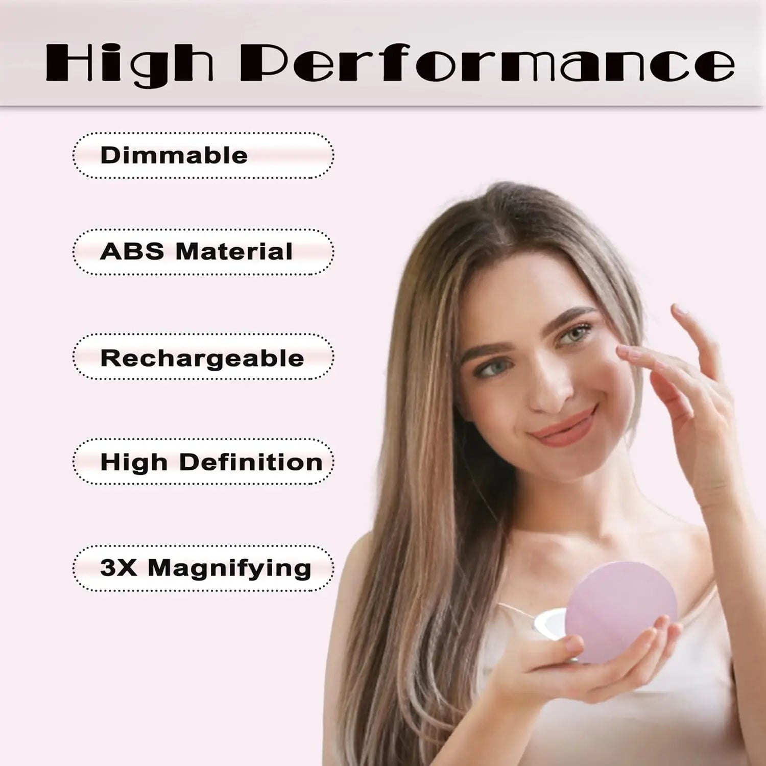 Rechargeable LED Compact Mirror with Lights | 1X/3X Magnification, Pocket Handheld Travel Mirror, Perfect for Gifts