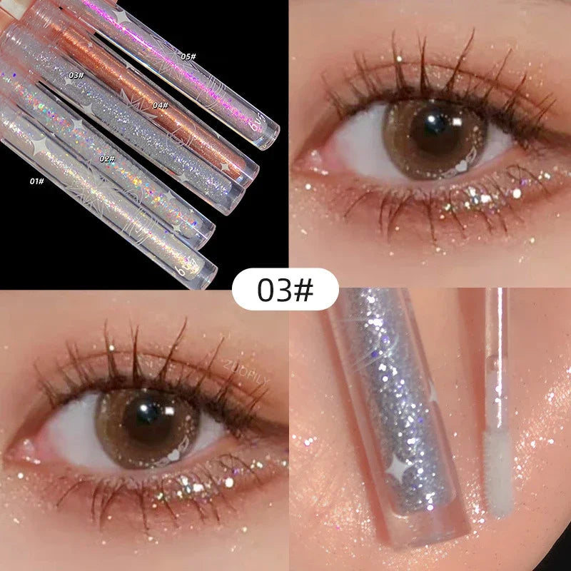 1pc Liquid Eyeshadow Super Shine Pink Pearlescent Glitter Eyeliner Long Lasting Waterproof Eye Shadow Glitter Party Eye Makeup
