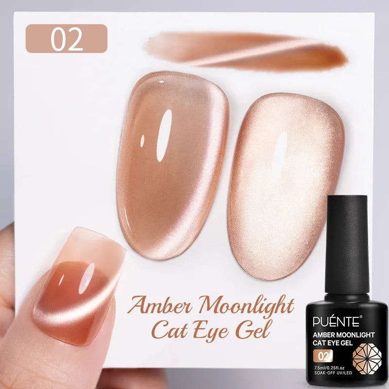 PUENTE Fruit Series Cat Magnetic Gel Nail Polish Summer Green Purple Pink Cat Eye Nail Gel Soak Off UV Semi-Permanent Varnish