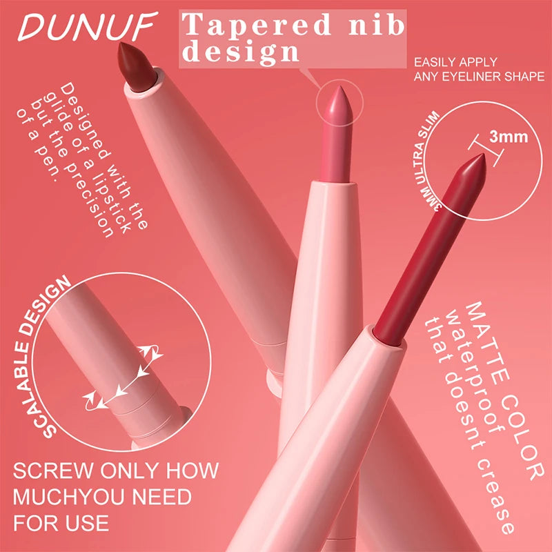 Velvet Matte Lip Liners Pencil Lipstick Makeup Soft Nude Red Brown Tint Lip Stain Waterproof Plumping Lip Outline Contour Makeup