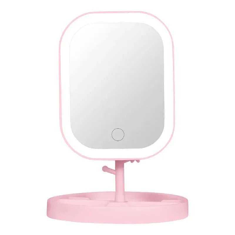 LED vanity mirror intelligent adjustable three-color light vanity mirror desktop fill light mirror one touch charging model