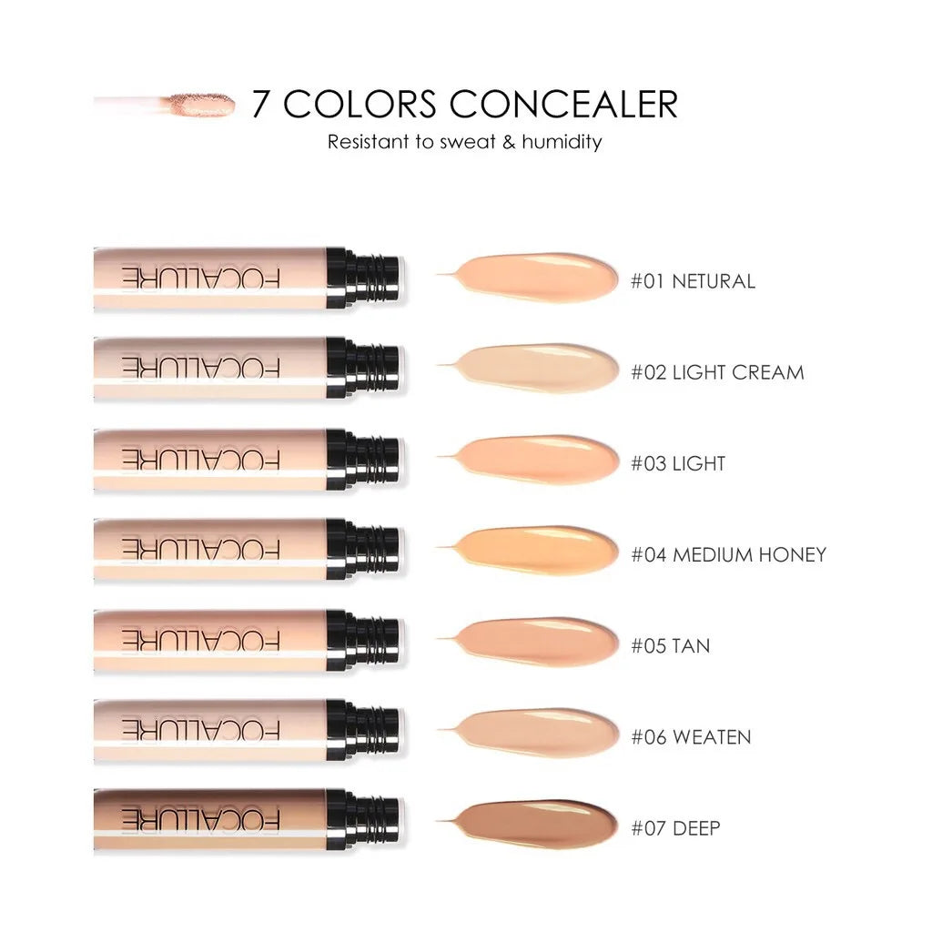 Wholesale FOCALLURE 7 Colors Face Concealer Waterproof Full Coverage Moisturizing Smooth Liquid Foundation Makeup Cosmetics