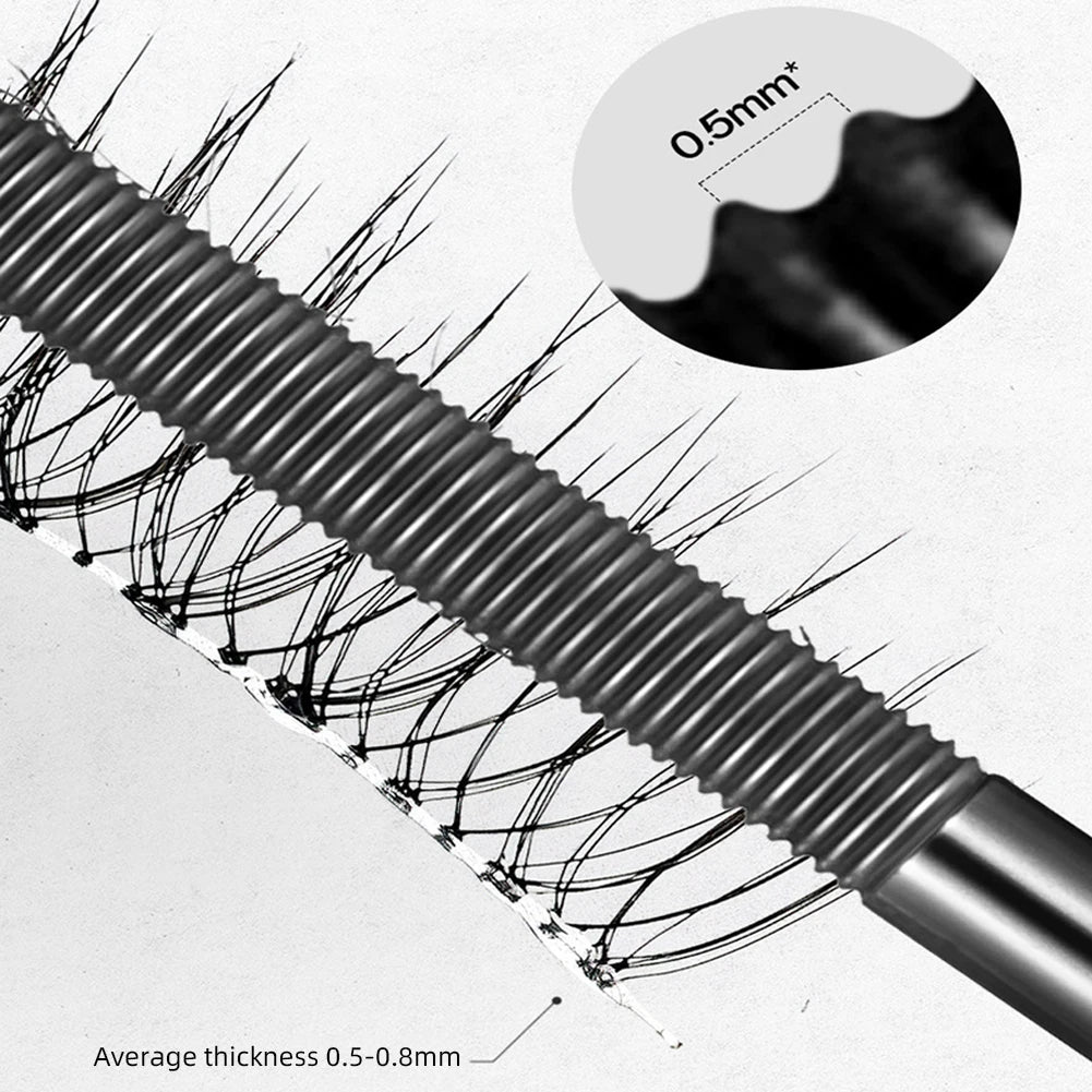 Metal Iron Lashes Mascara Waterproof Silk Fiber Mascara Black Long Curling Eyelash Extensions Non-clumping Eyes Makeup Cosmetics