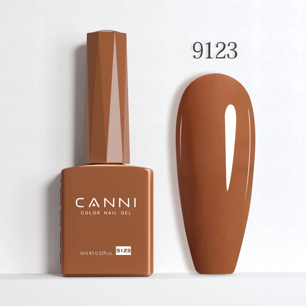 CANNI Hema Free Nail Gel Polish Fall Color Collection Semi Permanent Diamong Long Wear Top Coat Red Gorgeous JellyNude Color 9ml