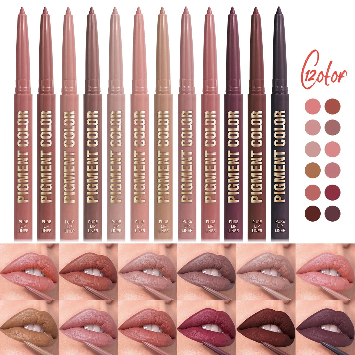 1PC Matte Lip Liner - Long-lasting, Waterproof, Easy To Glide, Moisturizing Formula for All Skin Types, Multi-color Selection