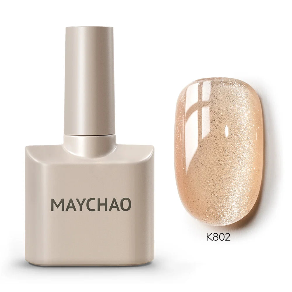 MAYCHAORomantic Galaxy Cat Eye Gel Nail Polish With Magnet Soak off UV Holographic Magnetic Rainbow Gel Polish for Nail Manicure