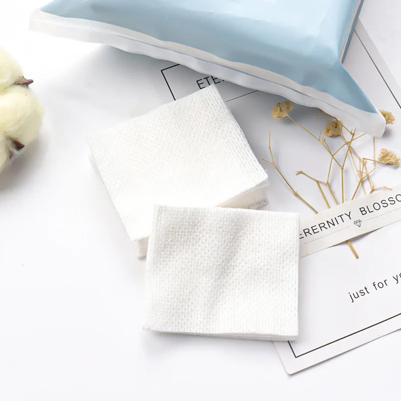 200PCS Wet Cotton Stretch Disposable Water Saving Cotton Pad Portable Makeup Removal Cotton Piece Breathable Facial Mask Paper