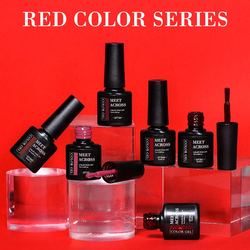 7ml Burgundy Crimson Nail Gel Polish, High Pigment, Non Streak, Long Lasting, UV LED Soak Off Nail Art Gel for Home Salon DIY