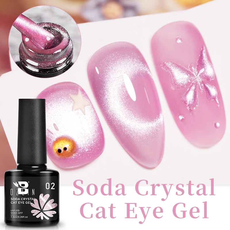 AWStorG 7.5ml Golden Gradient Cat Eye Nail Polish Gel Phototherapeutic Gel Soak Off Nail Magnetic Gel Polish Nail Art DlY