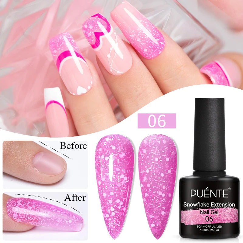 PUENTE 7.5ML Nude Shade Ceramic Cat Eye Gel Nail Polish Shiny Moonlight Cat Eye Gel Soak Off UV Semi-Permanent Nail Art Varnish