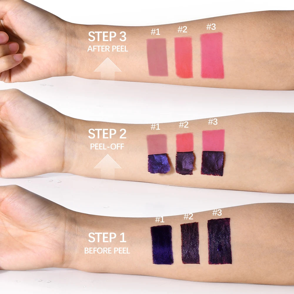 Korean Peel-Off Matte Lip Stain - Long Lasting Waterproof Tint