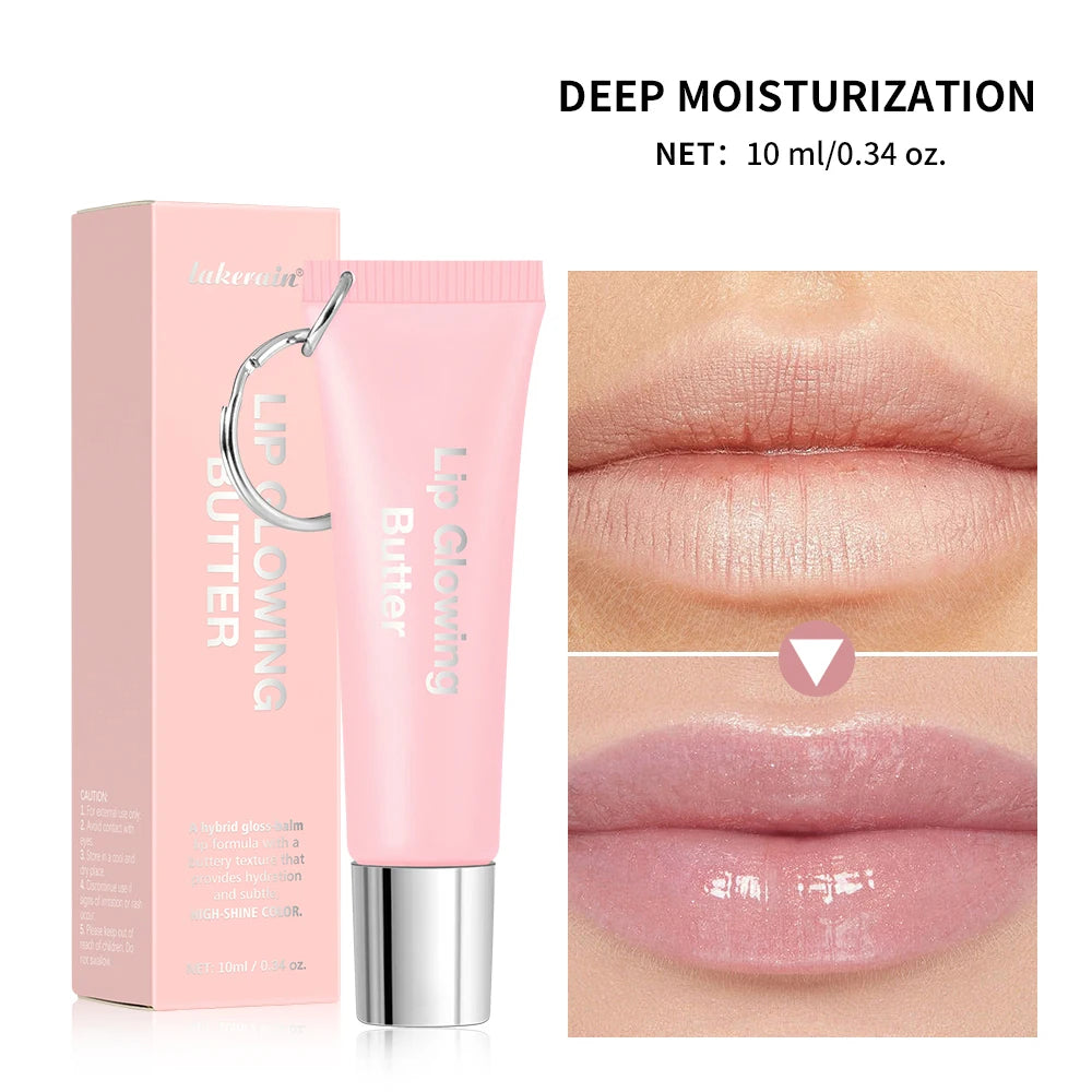 Lip Gloss Lip Oil Plumper Long Lasting Keychain Glowing Butter Moisturizing Pink Nourishing Makeup Care Hydrating Lipstick