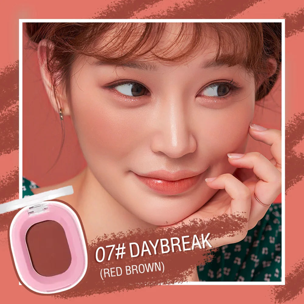 Monochrome Matte Blush Powder,Natural Nude Cheek Rouge,Brightening Long-Lasting Waterproof,Easy Apply,Safe Xmas Halloween Makeup