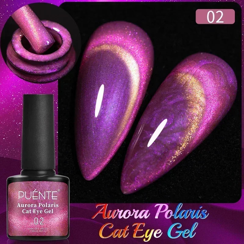 PUENTE 5ml Metallic Painting Liner Gel Polish Bright Mirror Effect Semi-Permanent UV Nail Varnish For Stunning French Nail Art