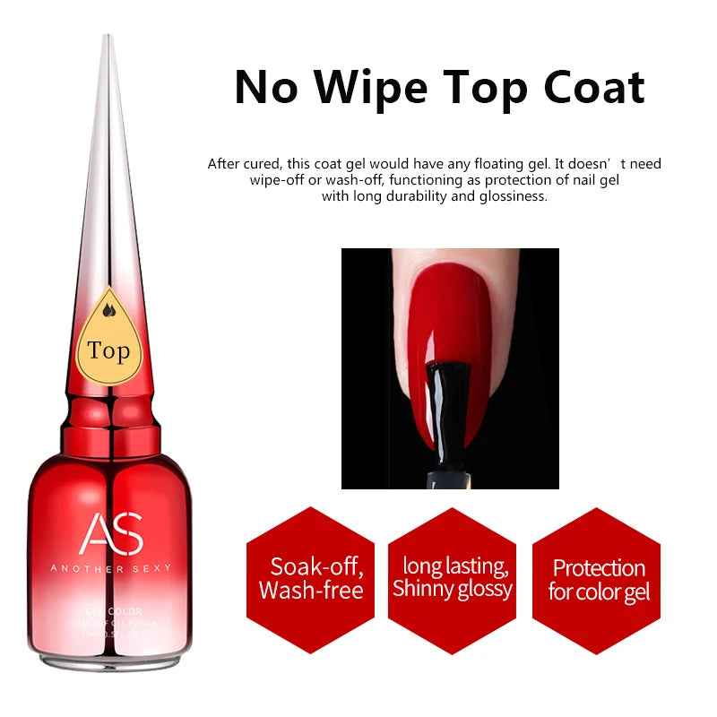 AS 15ml Transfer Foil Gel Nail Polish Soak Off Led Uv Gel Varnish Fast Dry Star Sticker Glue Stamp Gel