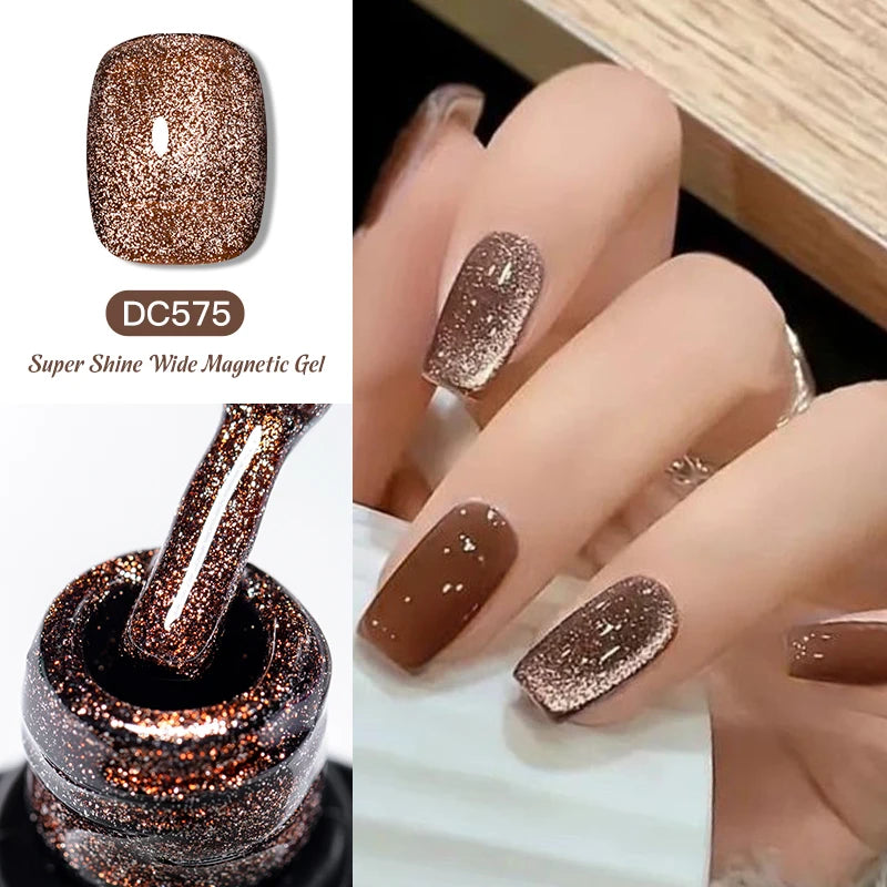 7ML Ice Transparent Glass Bead Moonlight Cat Eye Magnet Gel Nail Polish Jelly Ultra Shine Glitter Semi Permanent Soak Off UV Gel