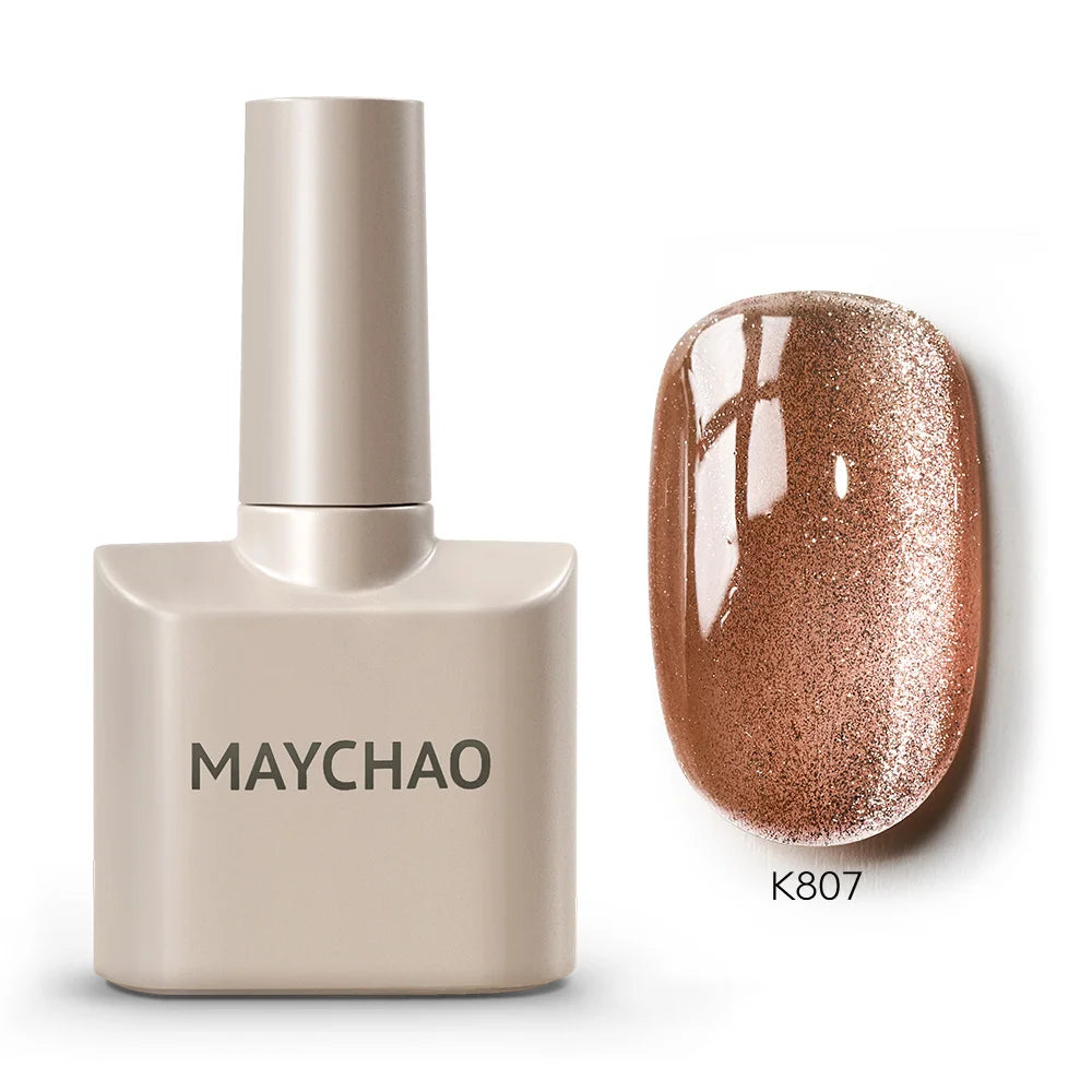 MAYCHAORomantic Galaxy Cat Eye Gel Nail Polish With Magnet Soak off UV Holographic Magnetic Rainbow Gel Polish for Nail Manicure