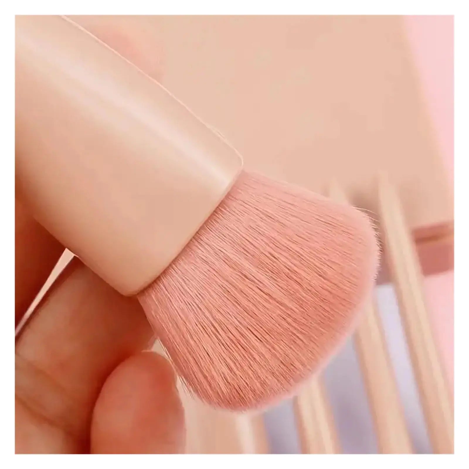 5pcs Mini Travel Size Makeup Brushes Set Complete Function Cosmetic Brushes Kit with Storage Case And Mirror for On-the-Go