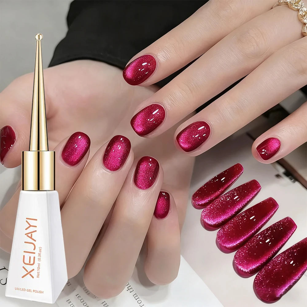 XEIJAYI Pink Cat Eye Gel Nail Polish Ceramic Magnetic Gel UV Semi-permanent Enamels Varnish Nail Supplies For Professionals Gel