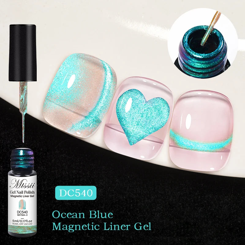 7ML Ice Transparent Glass Bead Moonlight Cat Eye Magnet Gel Nail Polish Jelly Ultra Shine Glitter Semi Permanent Soak Off UV Gel