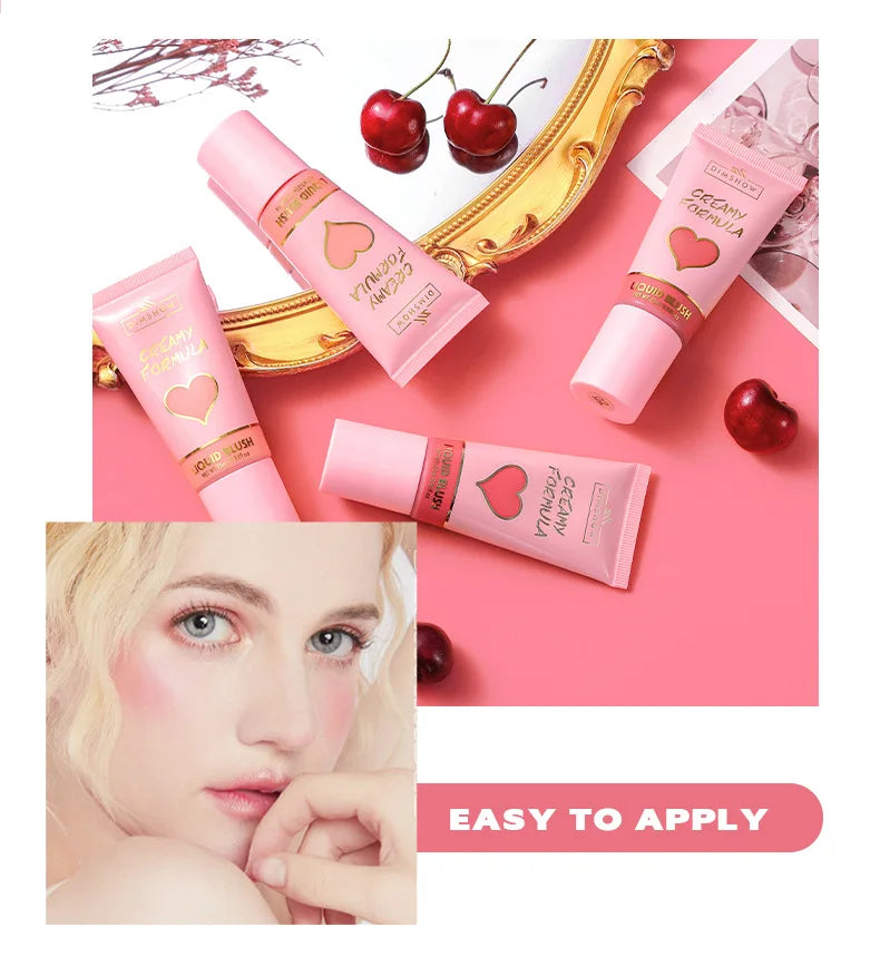DIMSHOW 6 Color Head sponge head velvet skin sense lips and cheeks with low light moisturizing water and easy color blush
