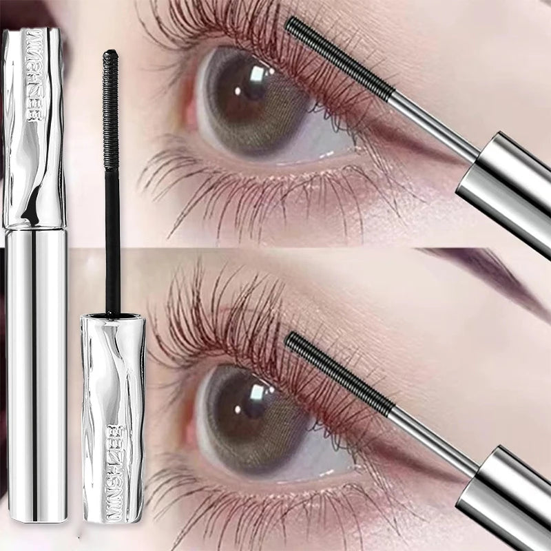 Steel Tube Mascara-Special Spiral Brush,Waterproof LongLasting Silk Fiber Mascara,keep Each Eyelash Curled for aLong Time Makeup