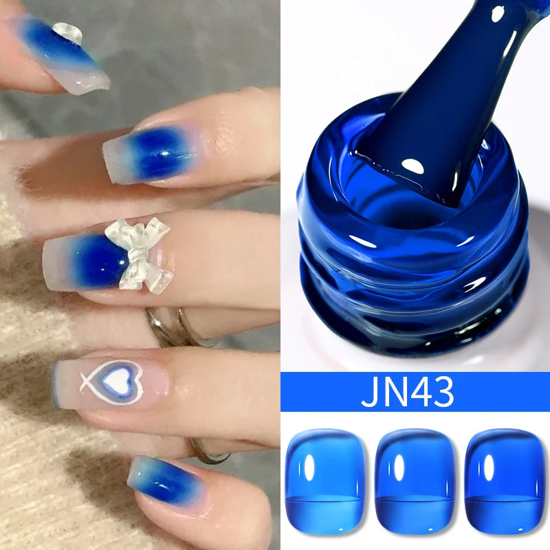 BORN PRETTY 10ml Blood Red Jelly Gel Nail Polish Halloween Nails Art Gel Polish Sheer Translucent Nail Gel for Winter Manicure