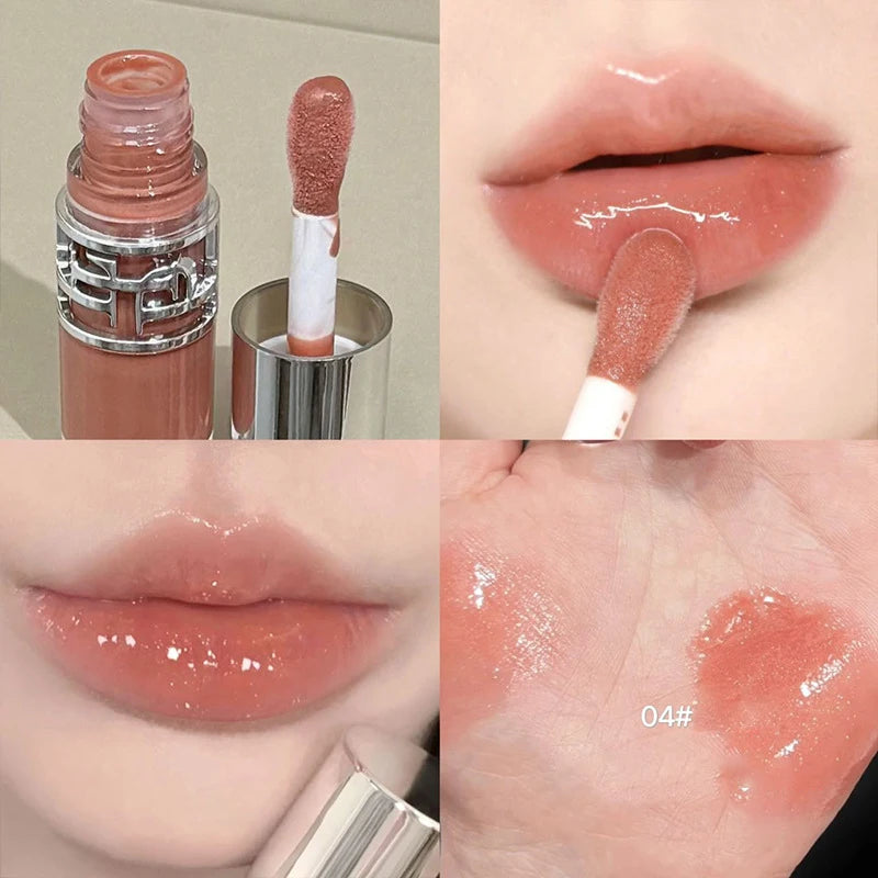 Transparent Moisturizing Lip Gloss Hydrating Drying Lips Mirror Lipstick Makeup Crystal Lip Oil Mirror Lip Glaze Tinted Plumper