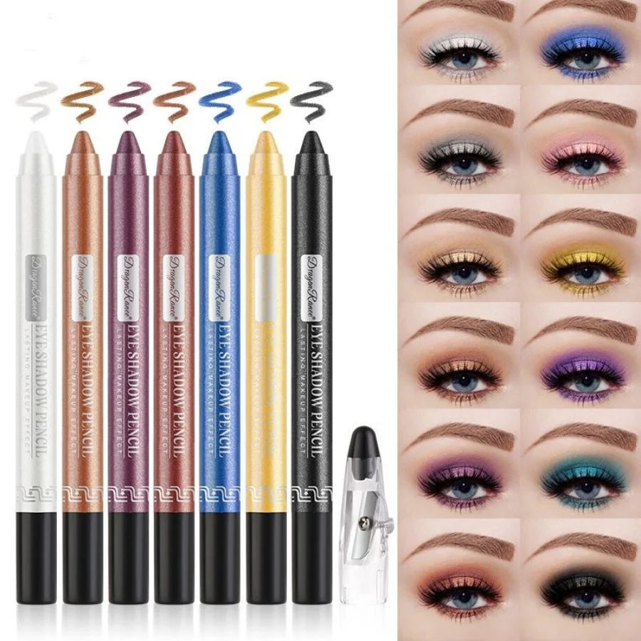 Eyeshadow Pen, Eyeliner Pen, Eyeshadow Stick, Under-Eye Shadow Pen, Pearlescent Eyeshadow Pen with Sharpener, Foam Pen, Single-Color Eyeshadow Pen, Pearlescent Under-Eye Shadow, Highlighter, Smudge-Proof
