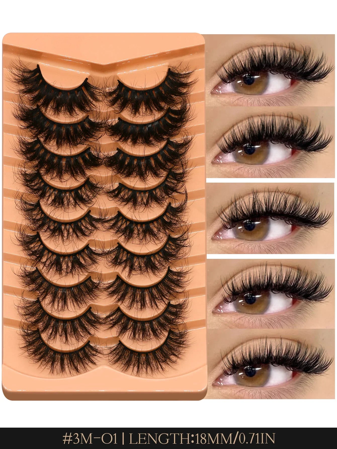 Cat Eyelashes Fluffy 3D Mink Eyelashes Natural Look False Lashes for Daily Party Wedding Lightweigh Reusable Makeup