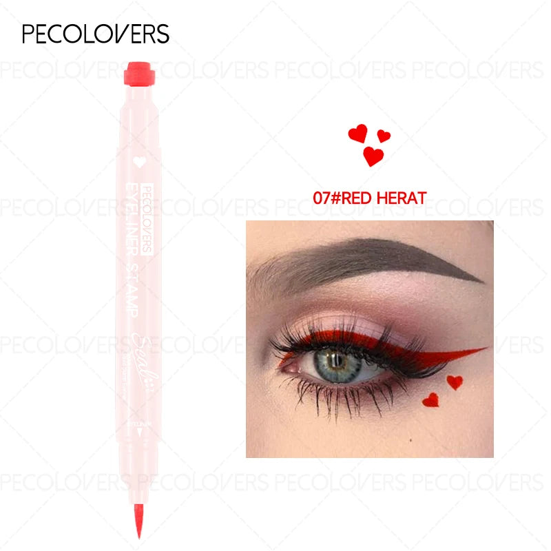 1PC Liquid Eyeliner Stamp - Waterproof, Slim Gel Felt Tip with Heart, Star, Triangle & Flower Shapes for Creative Eye Makeup