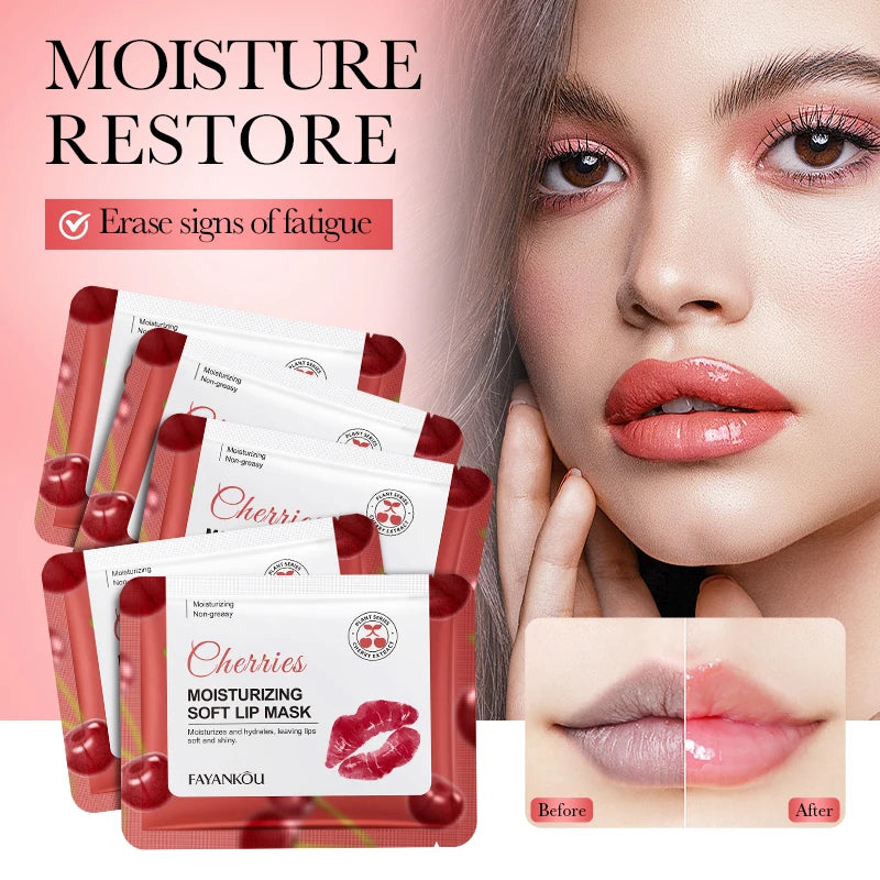 FAYANKOU Cherry Crystal Collagen Lip Mask Moisturizing Plump Lips Lips Moisturizer Lip Patches Lips Plumper Skin Care Products