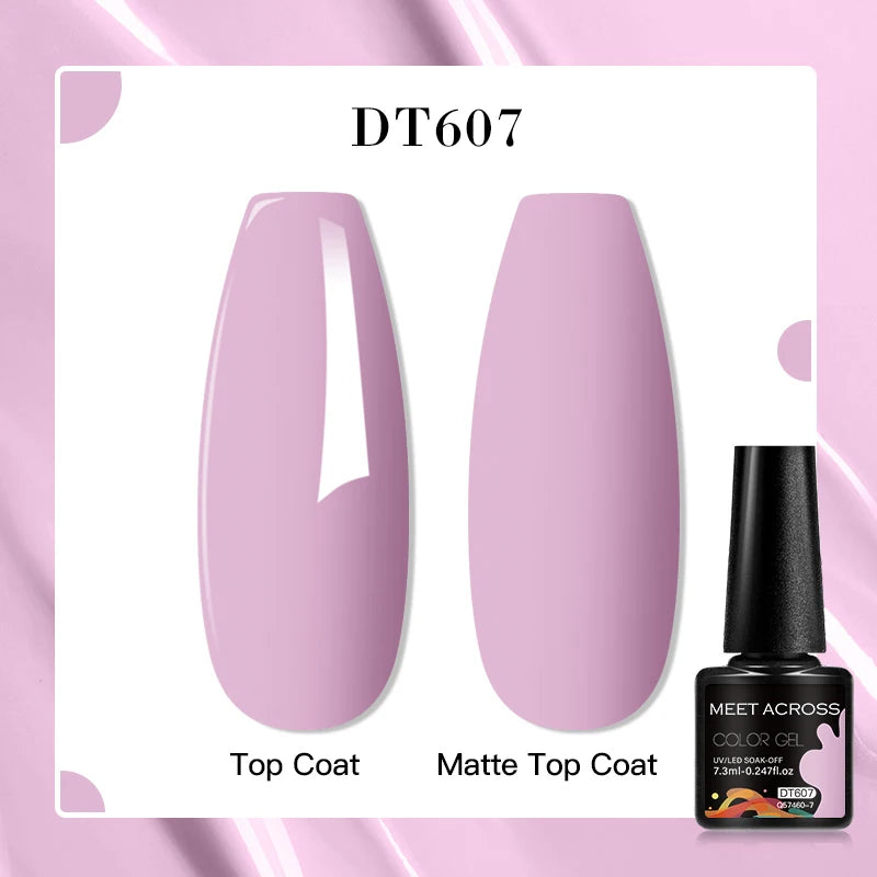 MEET ACROSS 160 Colors 7.3ml Gel Nail Polish Vernis Glitter Sparkly Semi Permanent Soak Off LED UV Gel Varnish Nail Art Manicure