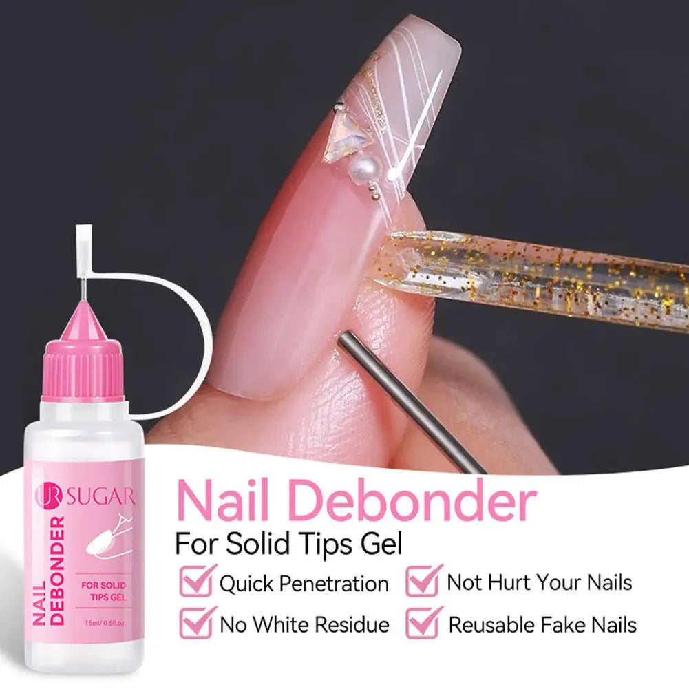 15ML Nail Glue Remover for Press on Acetone Free Nail Polish Remover Multi-Functional Remover for Nails Tips Gentle Glue Remover