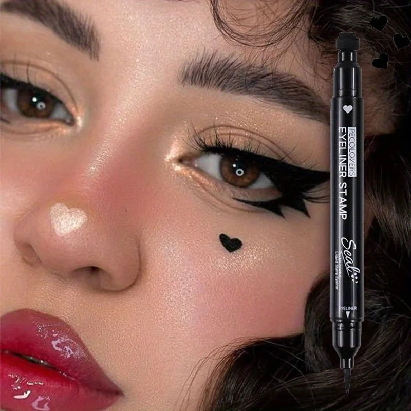2-in-1 Star & Moon Stamp Liquid Eyeliner - Black Waterproof