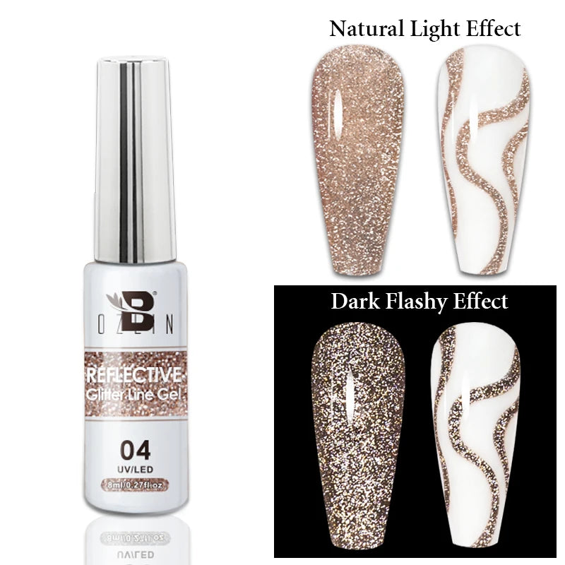 AWStorG 7.5ml Golden Gradient Cat Eye Nail Polish Gel Phototherapeutic Gel Soak Off Nail Magnetic Gel Polish Nail Art DlY