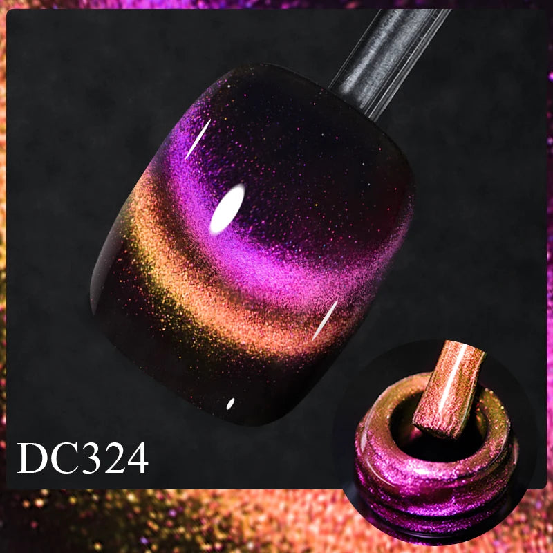 7ML Ice Transparent Glass Bead Moonlight Cat Eye Magnet Gel Nail Polish Jelly Ultra Shine Glitter Semi Permanent Soak Off UV Gel