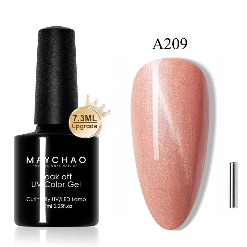 MAYCHAORomantic Galaxy Cat Eye Gel Nail Polish With Magnet Soak off UV Holographic Magnetic Rainbow Gel Polish for Nail Manicure